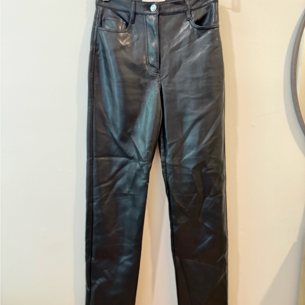 Melina Aritzia Black Faux Leather Pants